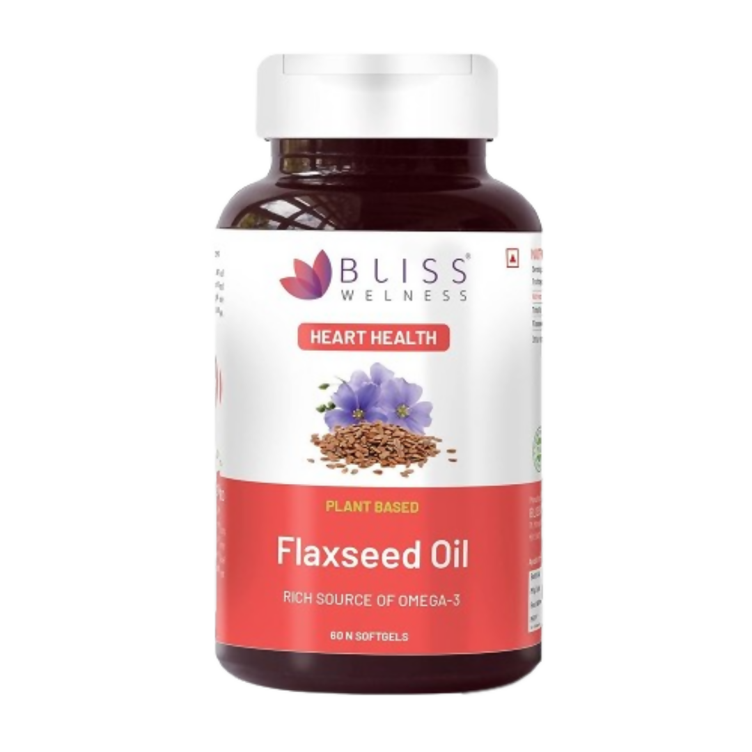 Bliss Welness Flaxseed Oil Softgel Capsules | Grocsy