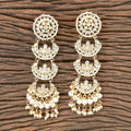 Joban Fashion Women Kundan Pearl Golden White Earrings | Grocsy