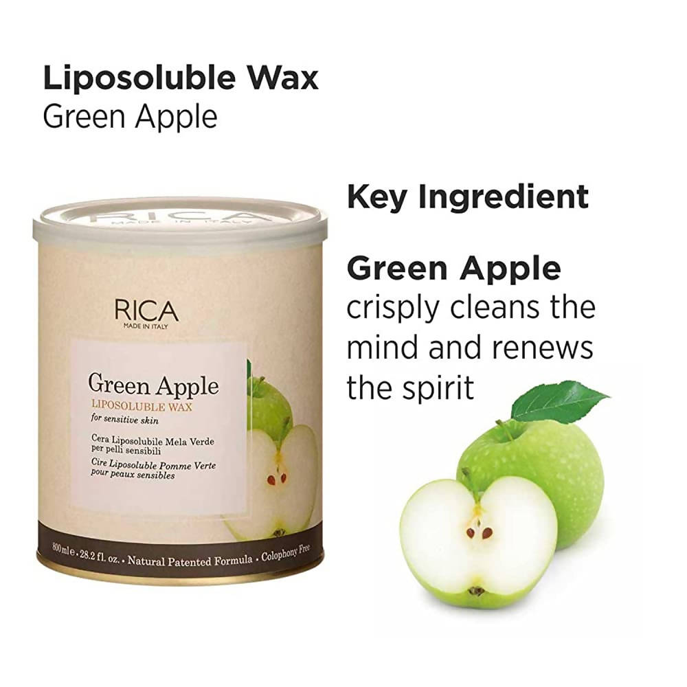 Rica Green Apple Liposoluble Wax For Sensitive Skin | Grocsy
