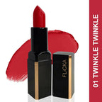 FLiCKA Lip Poetry Matte Lipstick Shade 01 Twinkle Twinkle - Crimson Red | Grocsy