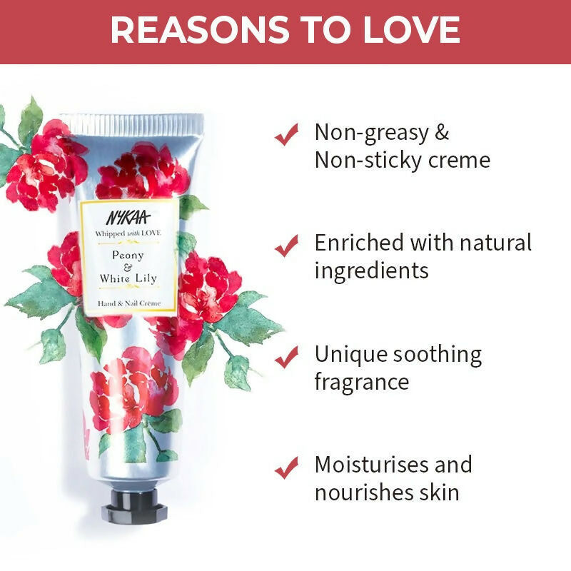 Nykaa Peony & White Lily Hand & Nail Creme | Grocsy