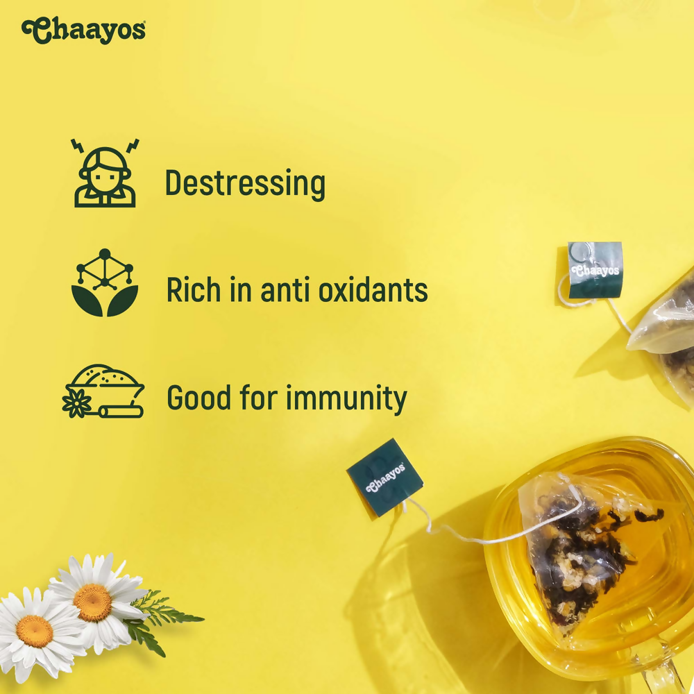 Chaayos Chamomile Green Tea Bags | Grocsy