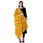 SWI Stylish Women's Embroidered Phulkari Chiffon Yellow Dupatta | Grocsy