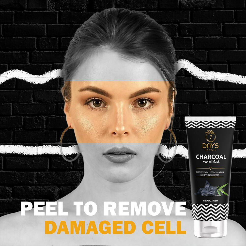 7 Days Activated Charcoal Face Mask - Peel Off - No Parabens & Mineral Oils | Grocsy