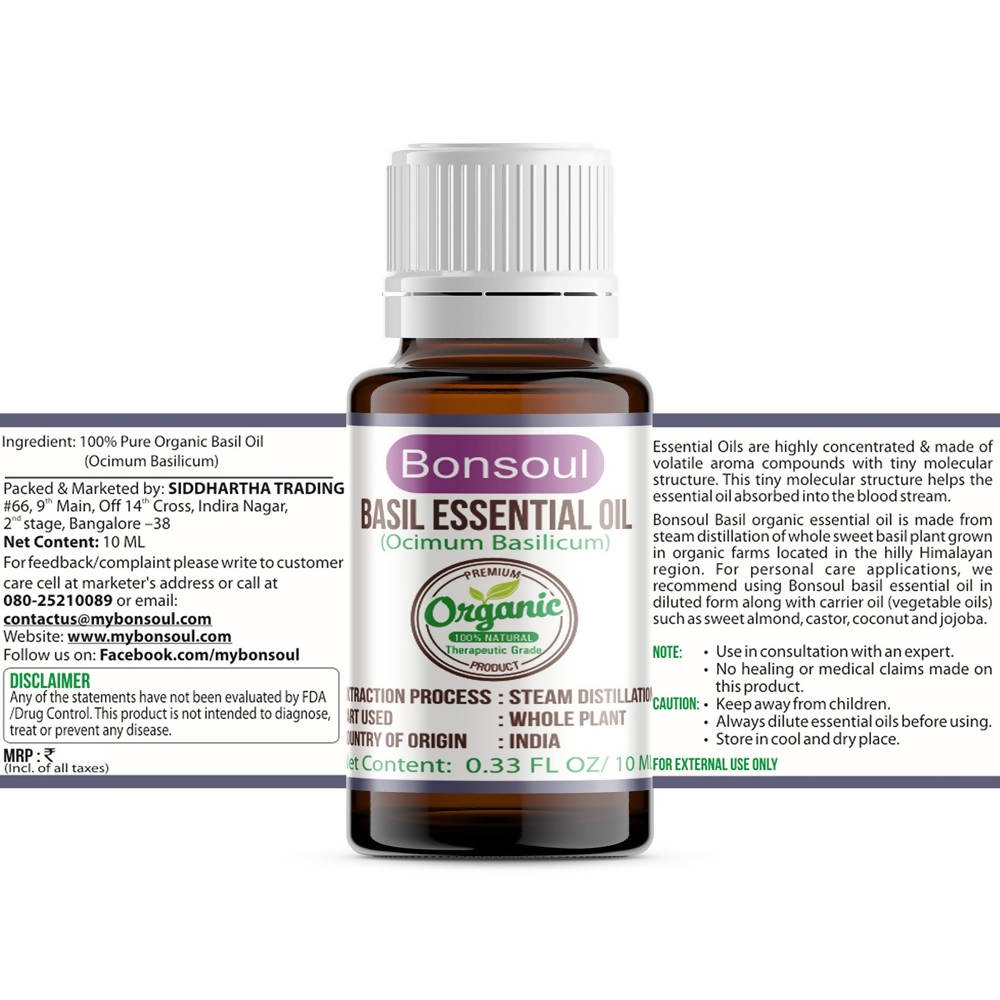 Bonsoul Basil Essential Oil | Grocsy