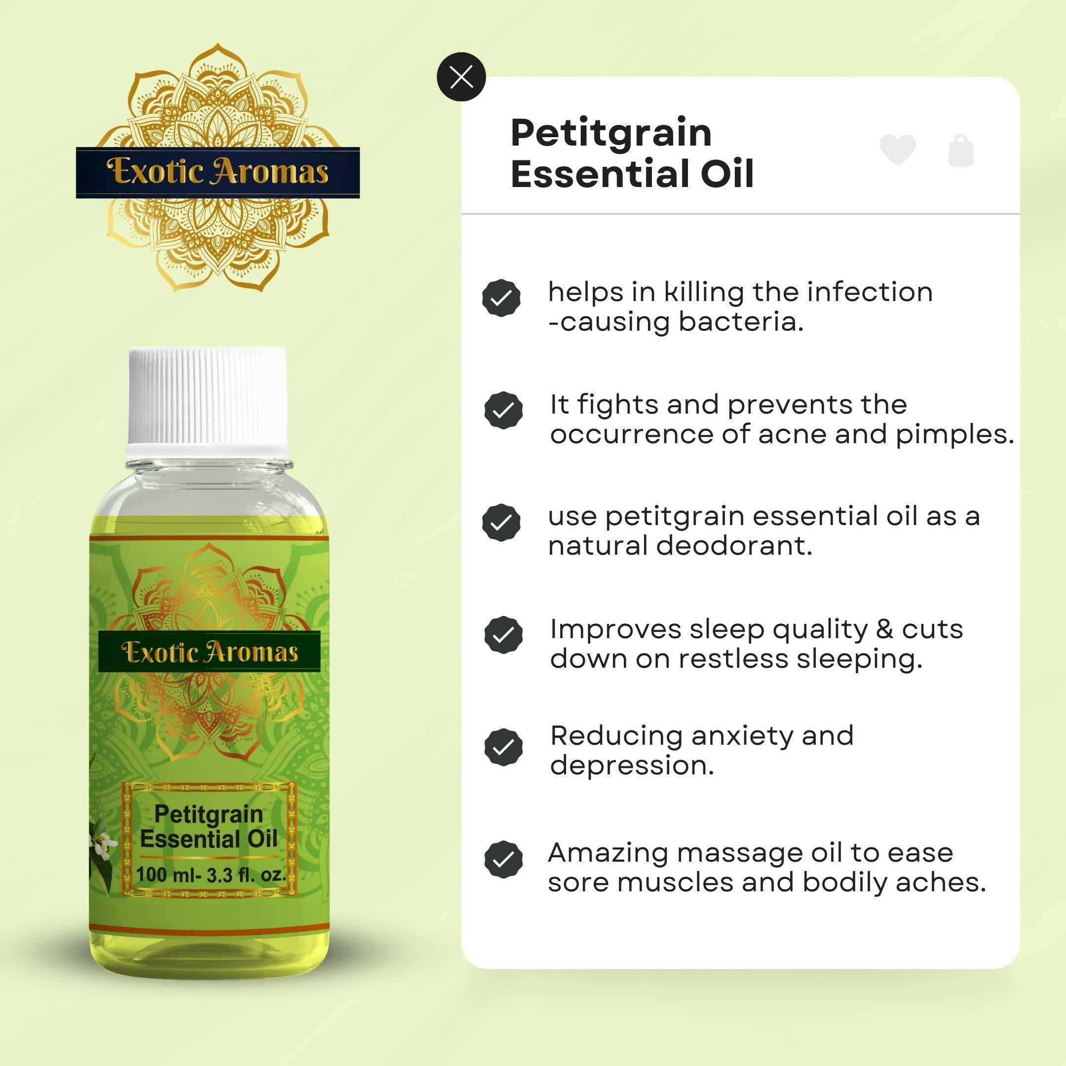 Exotic Aromas Petitgrain Essential Oil | Grocsy