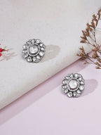 Kundan Earrings (silver) - Ruby Raang | Grocsy