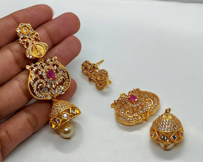 Designer Temple 4 in 1 Earrings | Grocsy