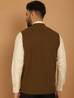 Even Apparels Pure Wool Nehru Jacket - Green | Grocsy
