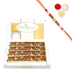 Ghasitaram Chocolate Kaju Katli With Pearl Beads Rakhi | Grocsy