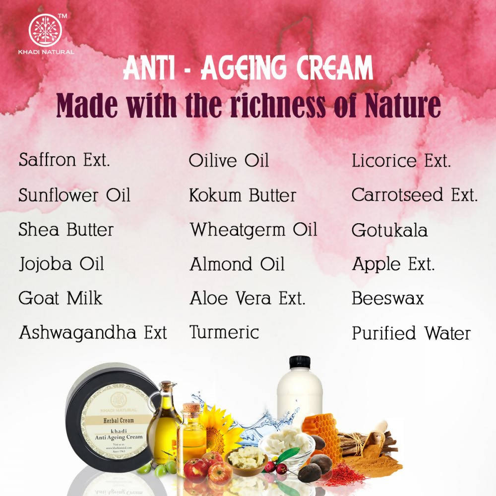 Khadi Natural Anti Ageing Herbal Cream | Grocsy