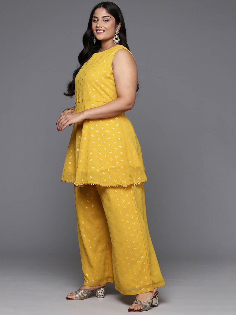Ahalyaa Women's Traditional Wear Co-ords - Mustard | Grocsy