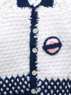 Chutput Kids Woollen Hand Knitted Tacky Design Sweater - White | Grocsy
