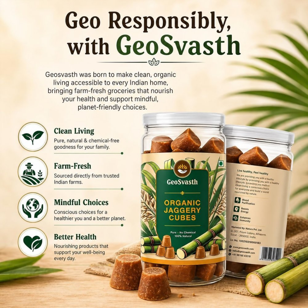 GeoSvasth Organic Jaggery Cubes | Grocsy