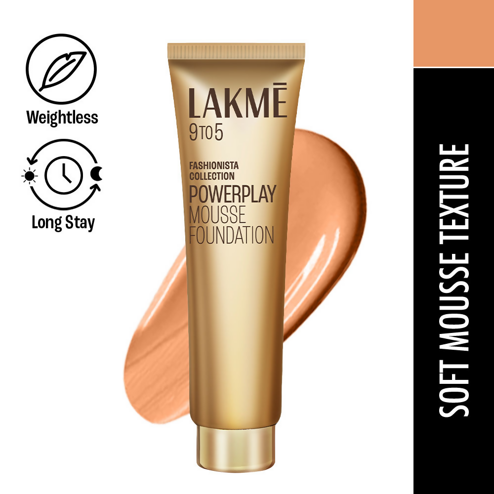 Lakme 9 To 5 Powerplay Mousse Foundation - Rose Ivory | Grocsy
