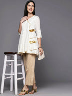 Ahalyaa Women's Traditional wear Tunic - Off-White | Grocsy