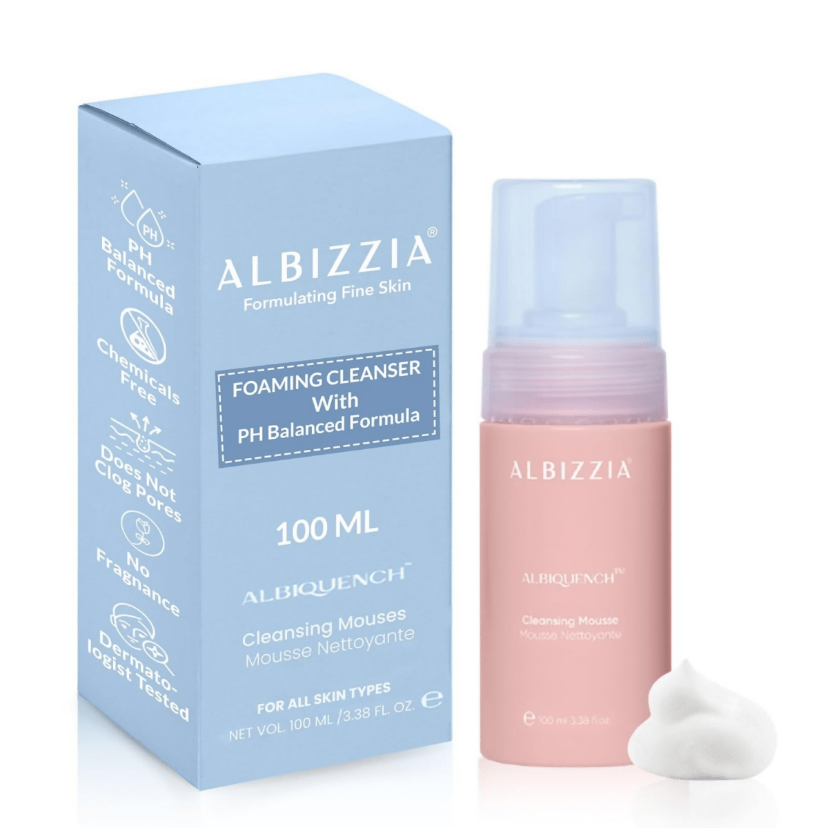 Albizzia Cleansing Mousse Lightweight Gentle Face Cleanser | Grocsy