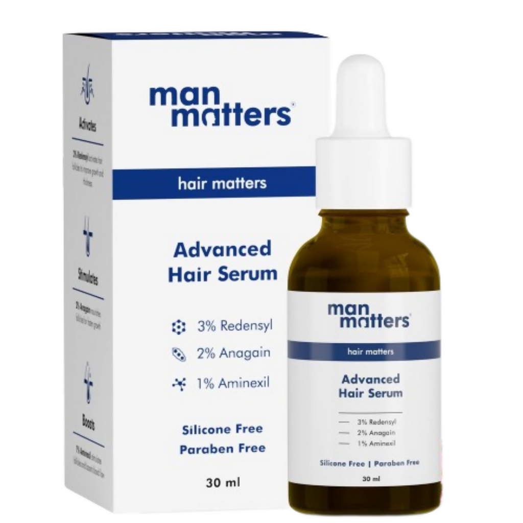 Man Matters Advanced Hair Serum With 3% Redensyl, 2% Anagain & 1% Aminexil, Rosemary Leaf Extract | Grocsy