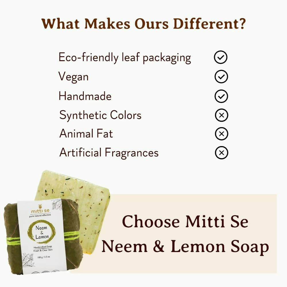 Mitti Se Neem & Lemon Handcrafted Soap | Grocsy