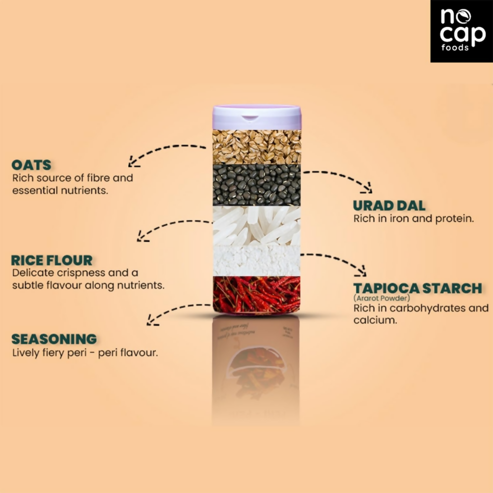 Nocap foods Zero Guilt Healthy Chips - Oats Peri Peri | Grocsy