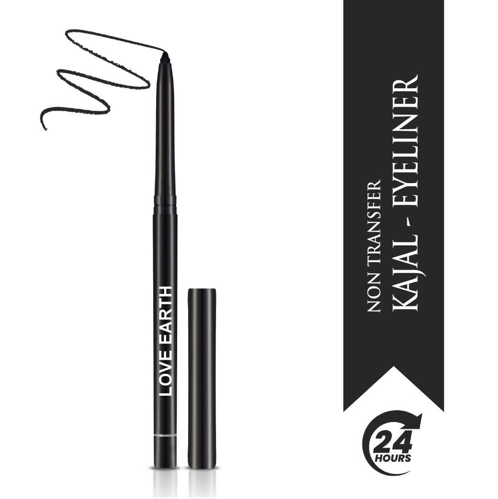 Love Earth Non Transfer Kajal - Eyeliner Black | Grocsy