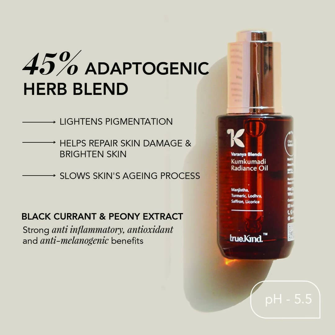 True Kind Varanya Blends Kumkumadi Radiance Facial Oil | Grocsy