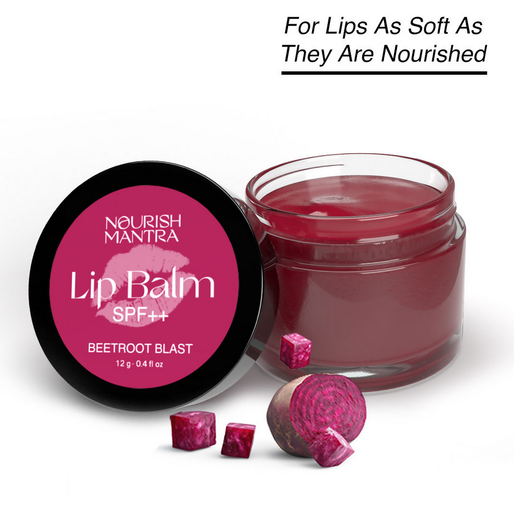 Nourish Mantra Beetroot Blast Lip Balm With SPF & Olive Oil For Soft & Moisturized Lips | Grocsy