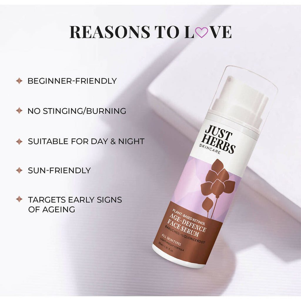 Just Herbs Plant-Based Retinol Age Defence Face Serum | Grocsy