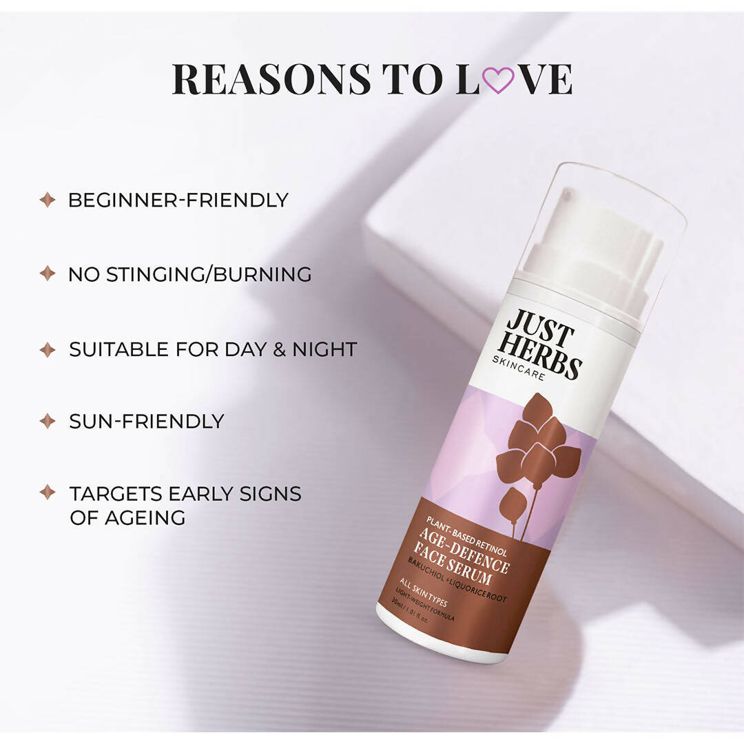 Just Herbs Plant-Based Retinol Age Defence Face Serum | Grocsy