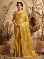 Shree Shyam Fashion Yellow Tissue Silk Saree | Grocsy