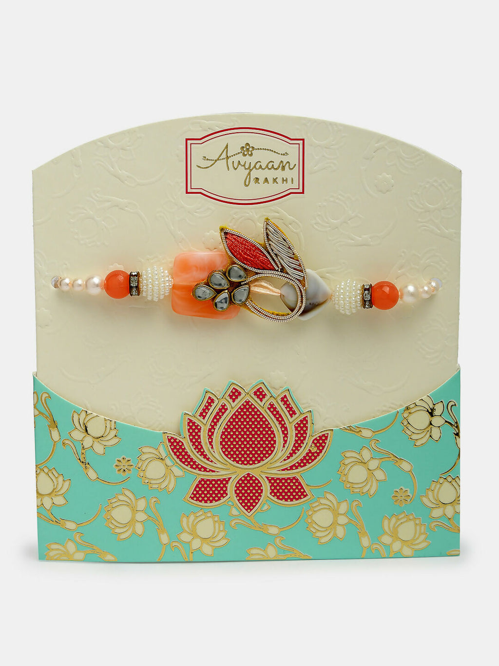 NVR Men Set of 2 Multicolor Stone-Studded Rakhi With Roli Chawal & Chocolate | Grocsy