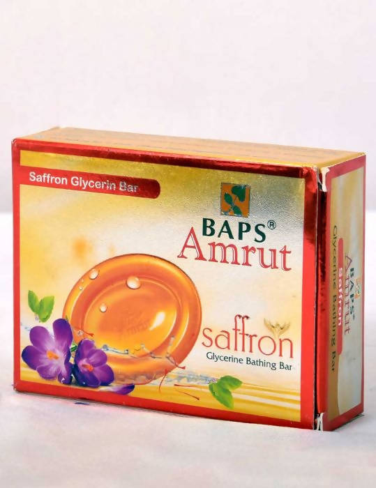 Baps Amrut Saffron Glycerin Bathing Bar | Grocsy