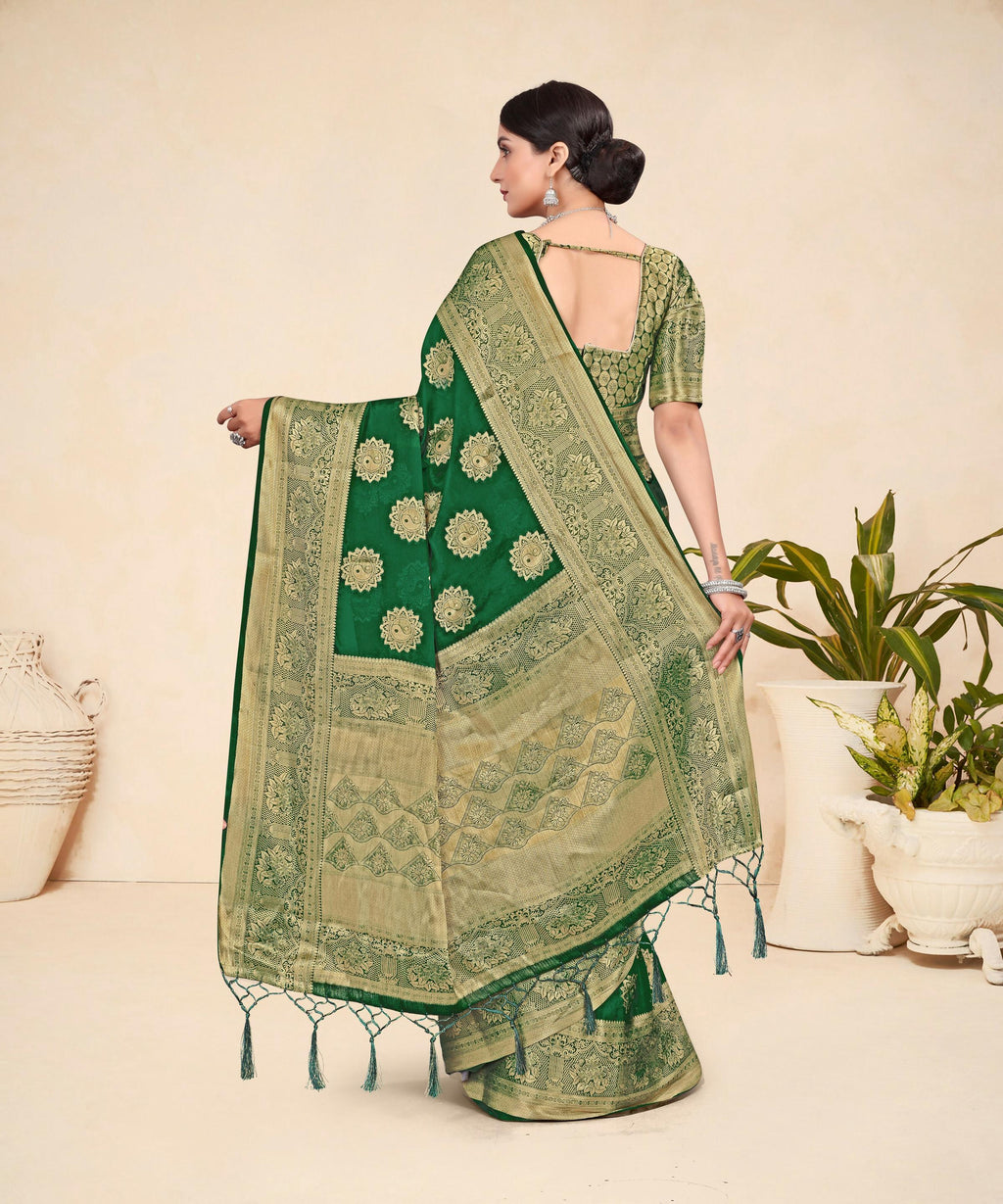 Green Viscose Weaving Designer Saree - Vandini | Grocsy