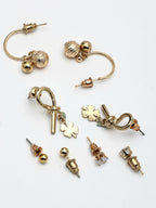 NVR Women's Set of 4 Gold-Polished Contemporary Half Hoop Earrings