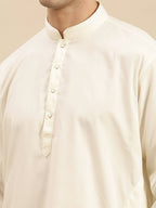 Ramraj Cotton Premium Wedding Cream Readymade Panchakacham,Kurta & Towel Set RP Jari | Grocsy