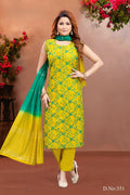 Joban Fashion Women Soft Silk Lemon Round Neck Emroidery Kurta Set | Grocsy