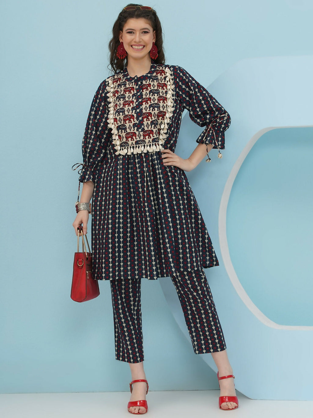 Joban Fashion Blue Printed Co Ord Set | Grocsy