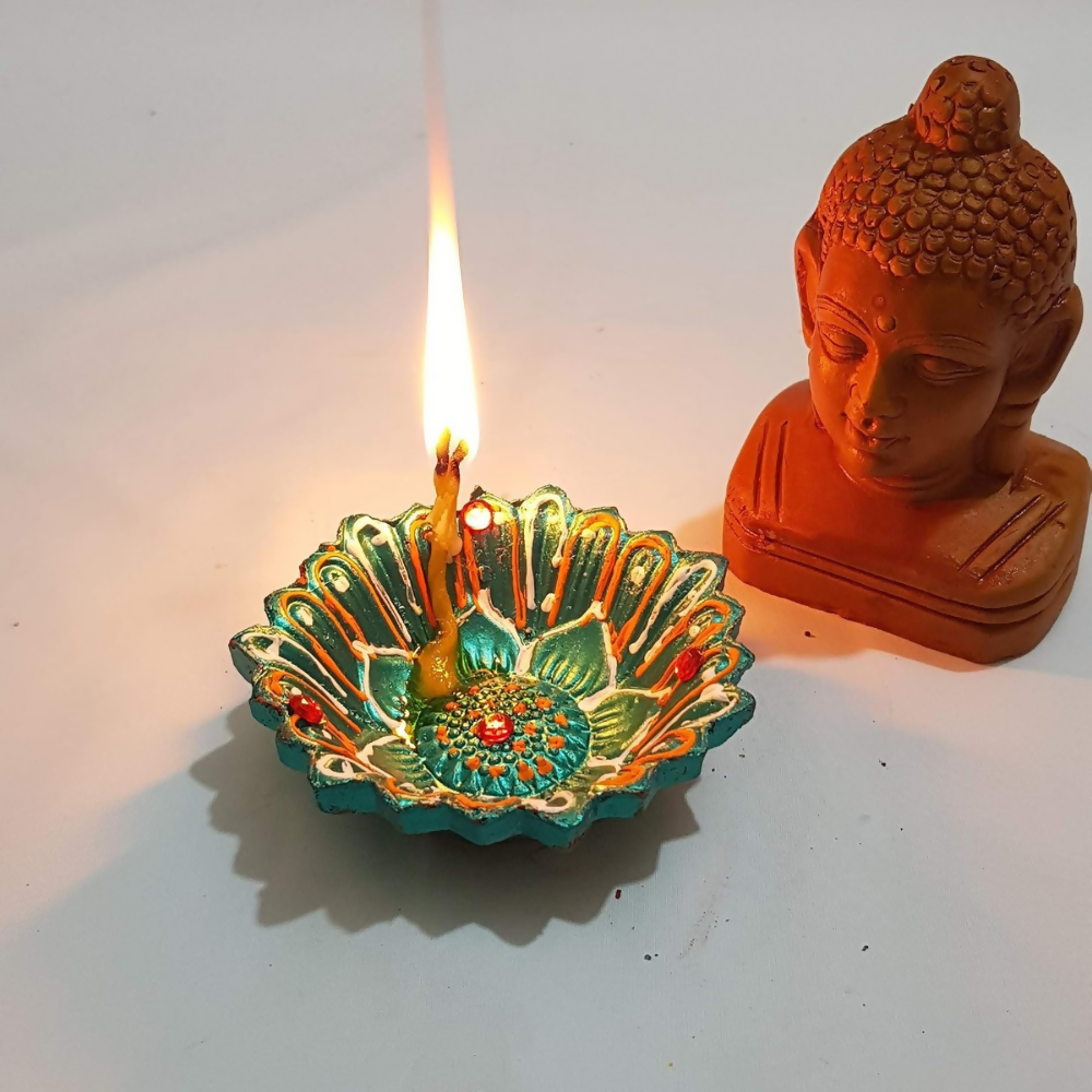 Pure Source India Terracotta Decorative Diyas | Grocsy