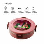Dubblin Tweaty Stainless Steel Round Lunch Box | Grocsy