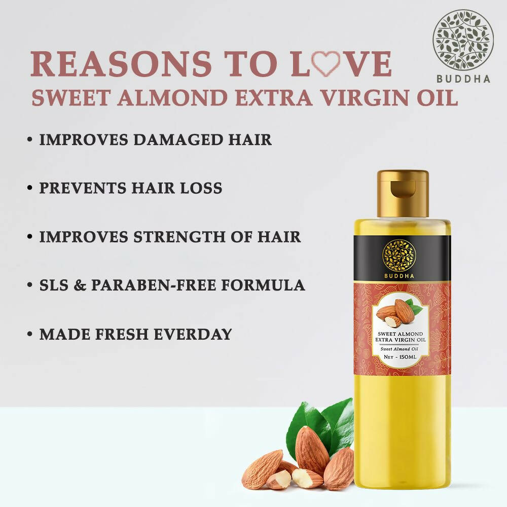 Buddha Natural Extra Virgin Cold Pressed Sweet Almond Oil | Grocsy