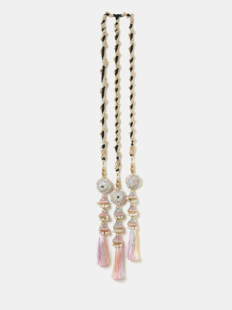 Ruby Raang Colorful Mirror Work Parandi | Grocsy