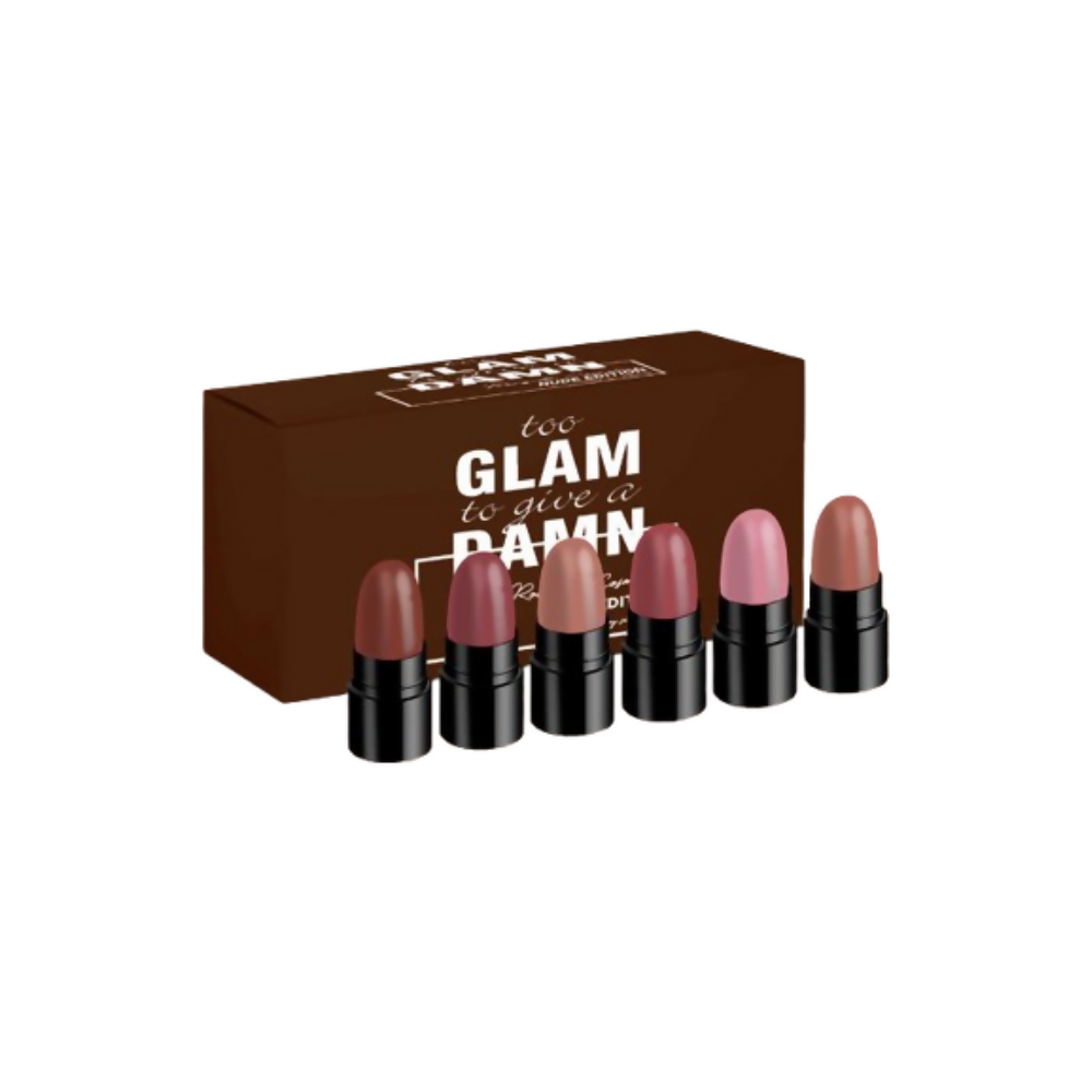 Ronzille Too Glam To Give A Damn Bullet Lipstick Set Of 6 - Nude Edition | Grocsy