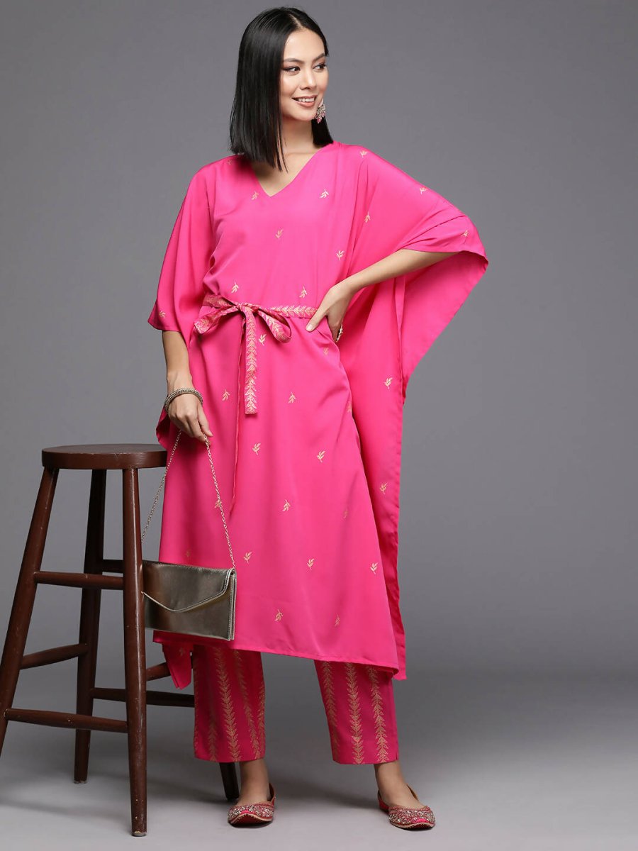 Ahalyaa Women's Traditional wear Kurta Set - Pink | Grocsy