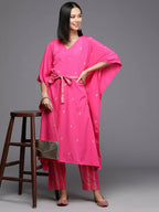 Ahalyaa Women's Traditional wear Kurta Set - Pink | Grocsy