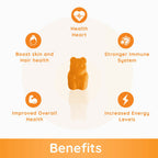 Purna Gummies Vitamin C Orange Gummies with Vitamin D3, and Zinc for Immunity & Clear Skin