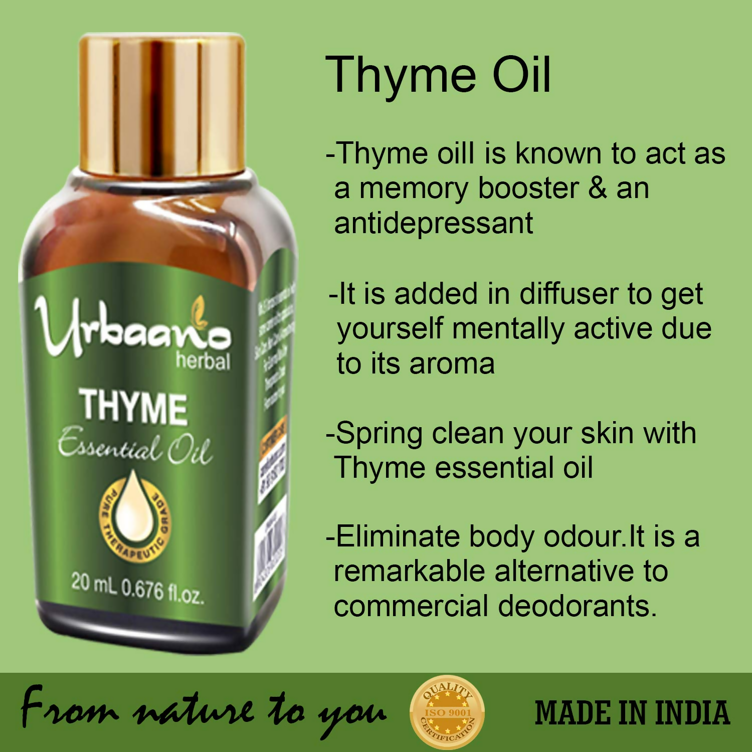 Urbaano Herbal Thyme Essential Oil | Grocsy