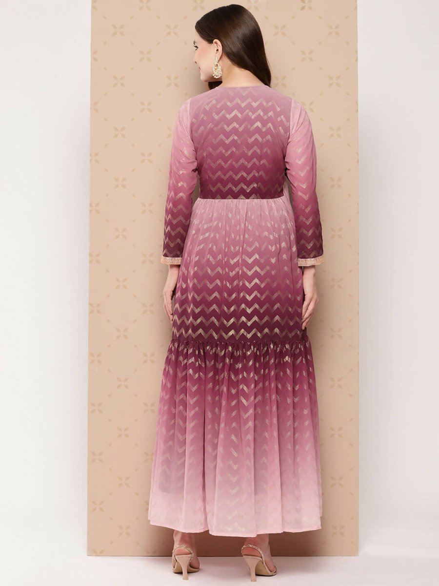 Ahalyaa Women's Traditional wear Ethnic Dress - Burgundy | Grocsy