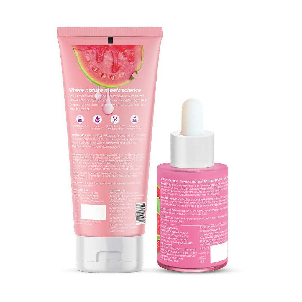 PLIX The Plant Fix 10% Vitamin C Guava Combo - Juicy Cleanser and Face Serum | Grocsy