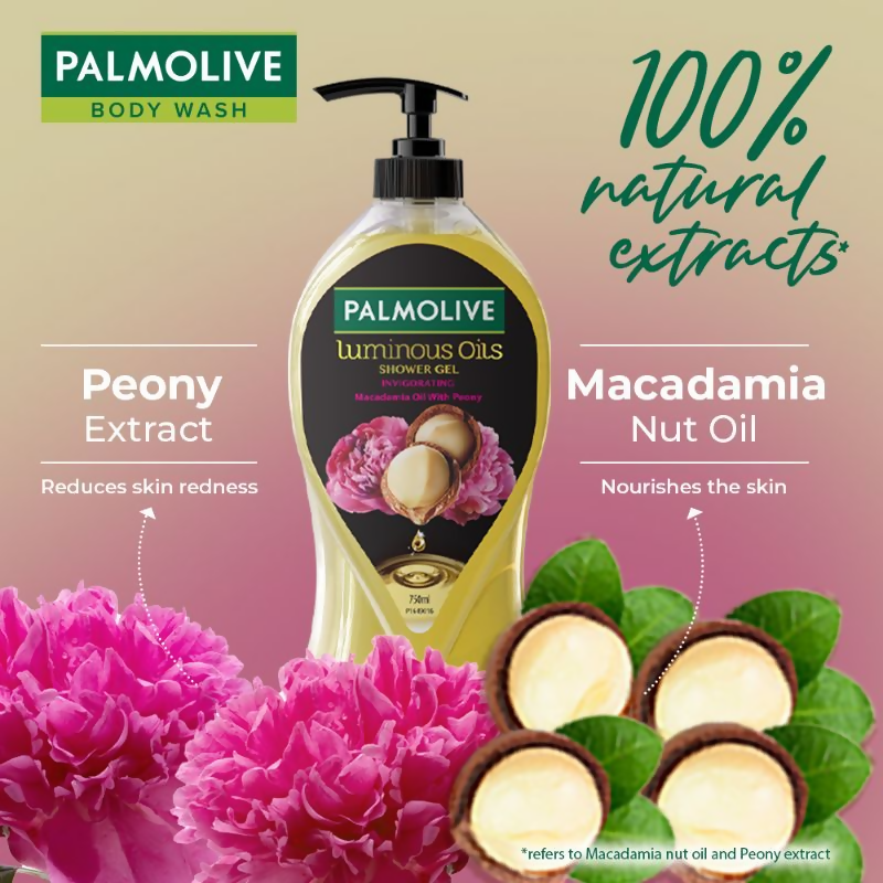Palmolive Macadamia Oil & Peony Flower Luminous Oils Invigorating, Moisturizing Body Wash | Grocsy