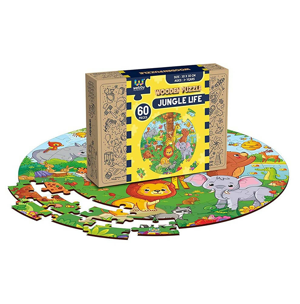 Webby Jungle Jigsaw Puzzle for Kids - 60 Pcs | Grocsy